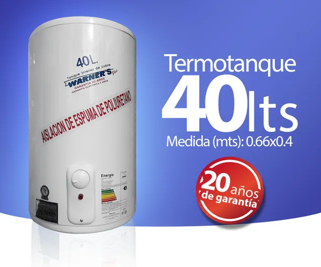 Calefón Warners Cobre 40 Litros